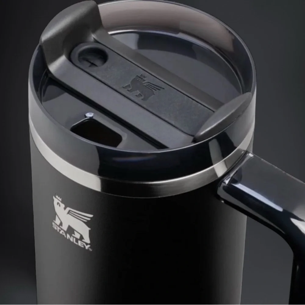 Black Quencher Tumbler Floral Engraved Handle Cup 40oz Style Gift New - Picture 2 of 7